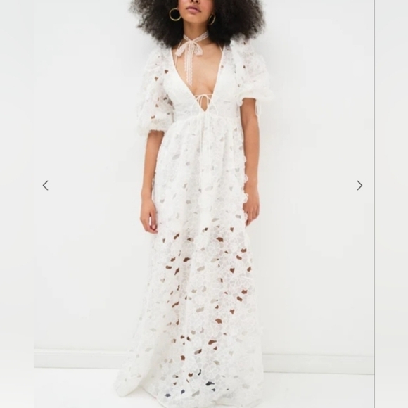 For Love And Lemons x Free People Leighton Maxi Dress NWT White Size Small - Picture 1 of 16